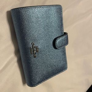 Coach metallic blue wallet